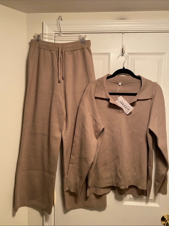 Jaezziy Other - Jaezziy Women's Taupe Knit Lounge Pants & Top Set…size XL